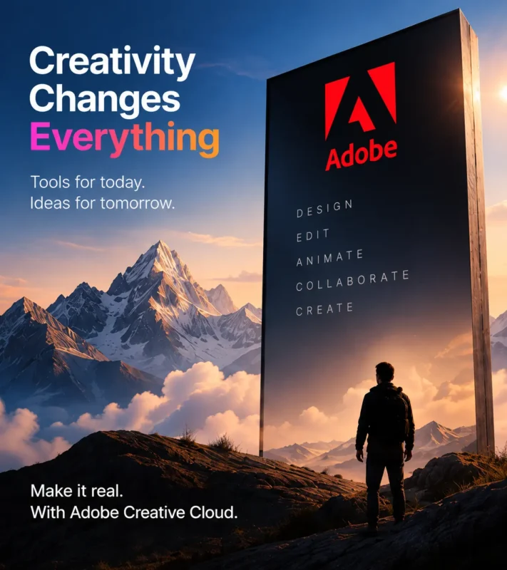 Adobe Creative Cloud apps for design and video